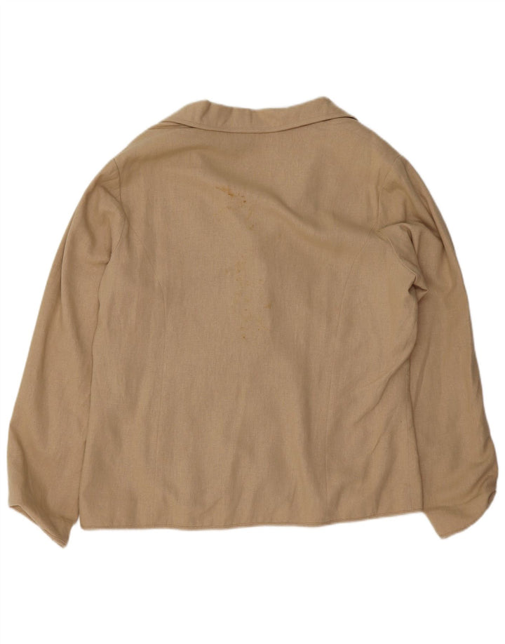 CHERIE Womens 3 Button Blazer Jacket IT 48 XL Beige Linen