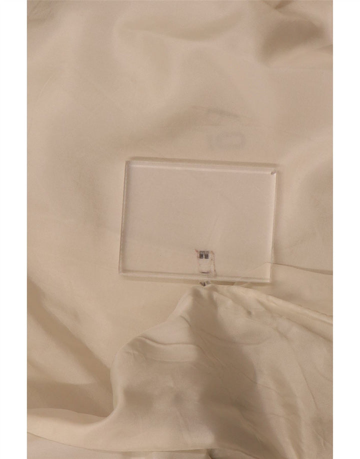 Jachetă vintage pentru femei, supradimensionată, cu piept dublu, UK 14, alb mediu