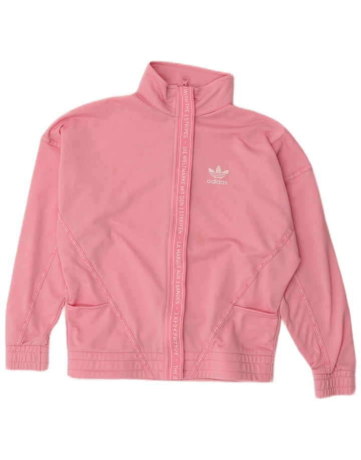 Jachetă de top pentru trening cu grafic pentru fete Adidas 11-12 ani poliester roz