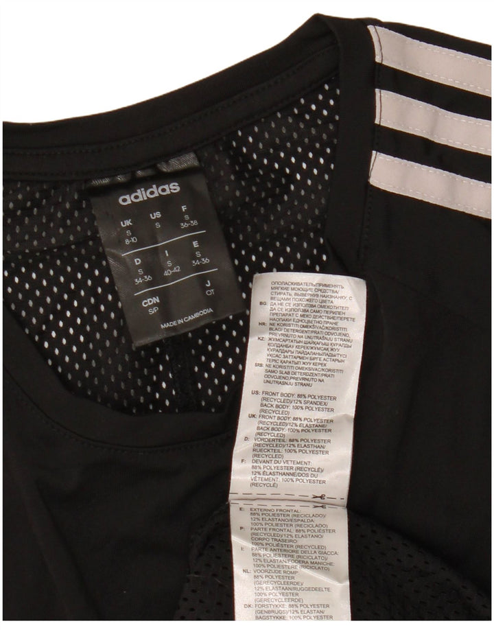 Tricou ADIDAS Climalite pentru femei, UK 8/10, poliester negru mic