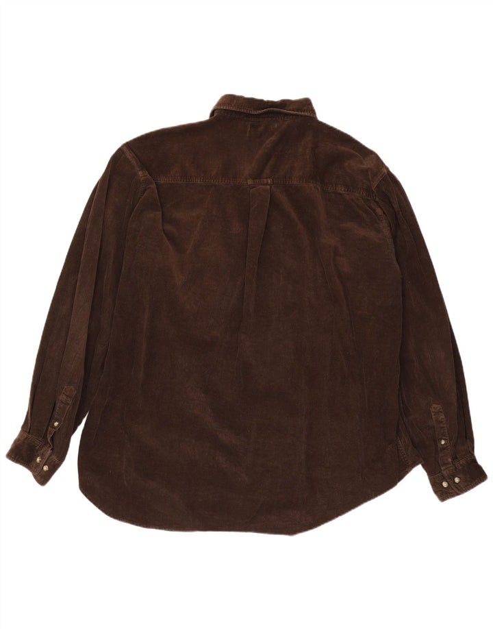 Cămașă din velur pentru bărbați CONTE OF FLORENCE, bumbac maro 2XL