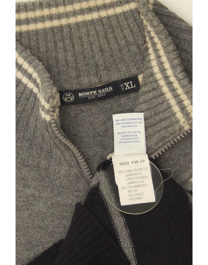 Pulover cardigan pentru bărbați North Sails XL, lână color bloc, gri