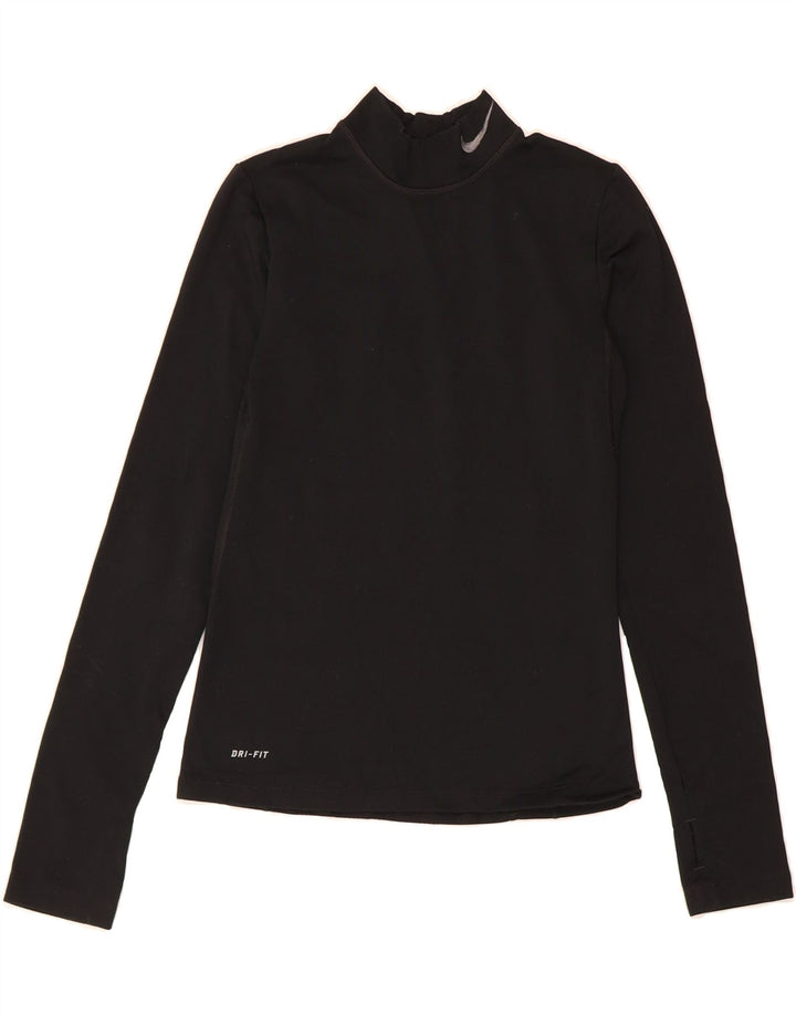 NIKE Boys Dri Fit Top Long Sleeve 12-13 Years Large Black Polyester Vintage Nike and Second-Hand Nike from Messina Hembry 