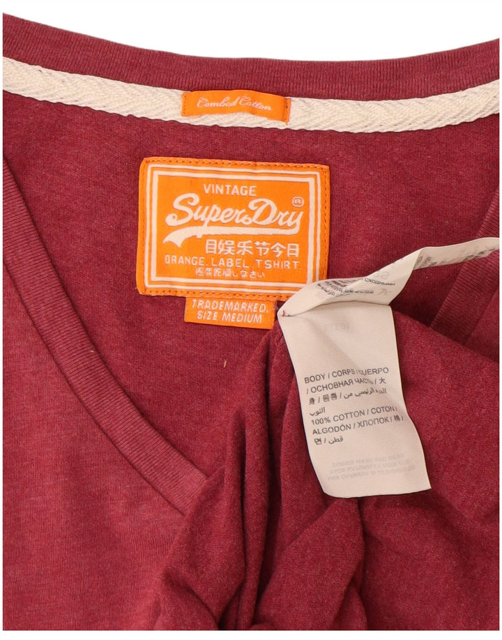 SUPERDRY Tricou pentru femei Top UK 14 Medium Burgundy Bumbac