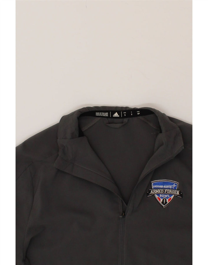 ADIDAS Womens Zip Neck Pullover Tracksuit Top UK 8/10 Small Grey Polyester Vintage Adidas and Second-Hand Adidas from Messina Hembry 