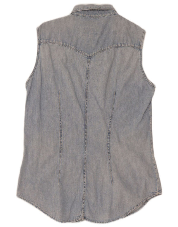 Cămașă din denim fără mâneci pentru femei Rifle UK 14 Large Blue