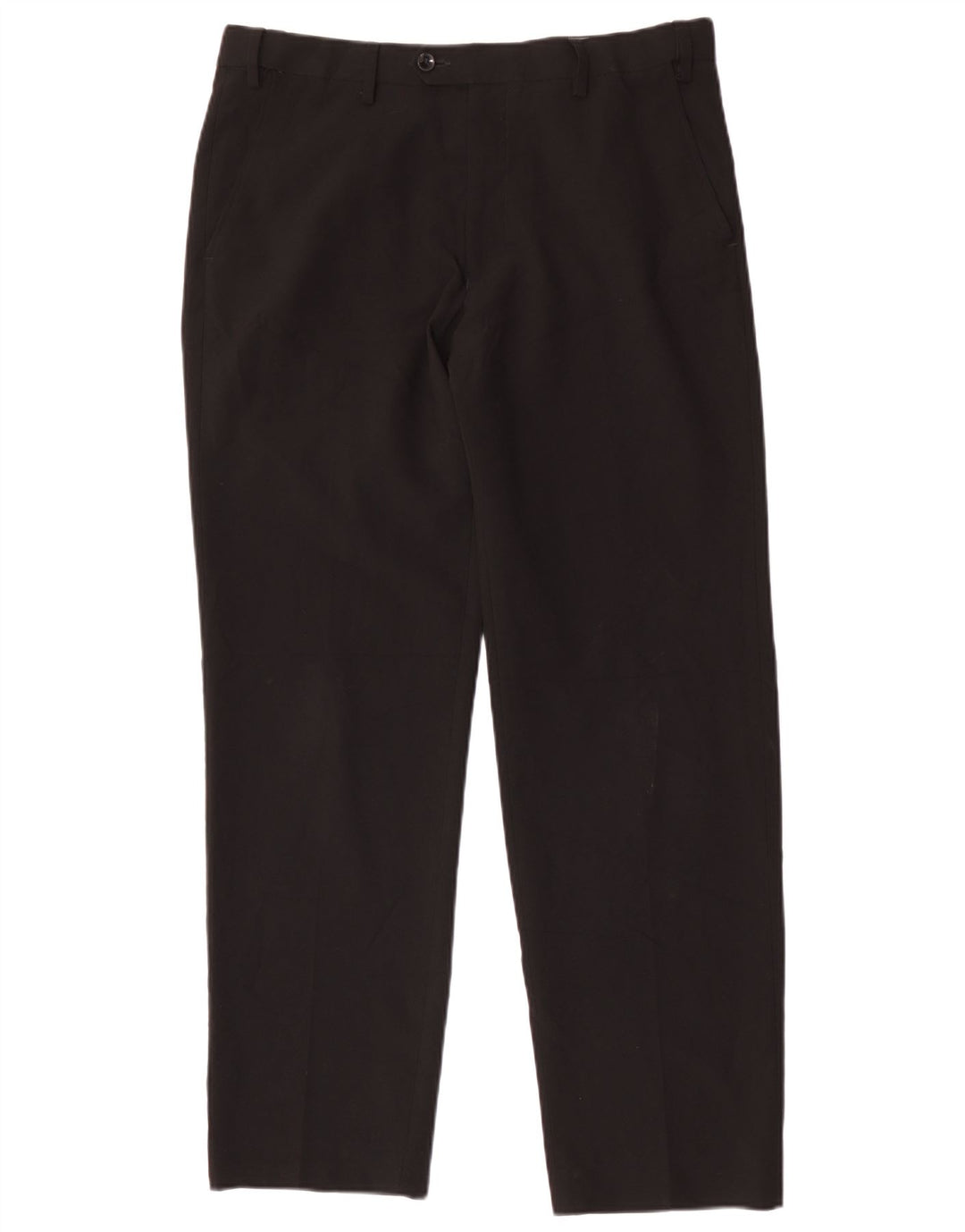 Pantaloni de costum obișnuiți, drepti, pentru bărbați, Marks & Spencer, L34 L31, poliester negru