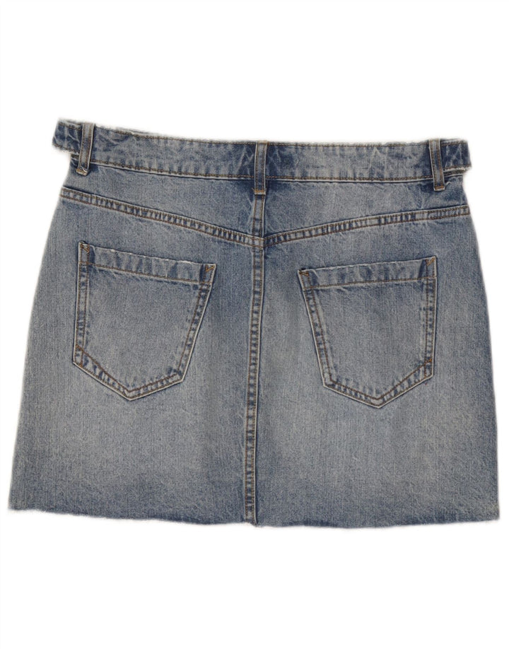 Fusta mini denim Z1975 pentru femei Zara Medium W32 Bumbac albastru