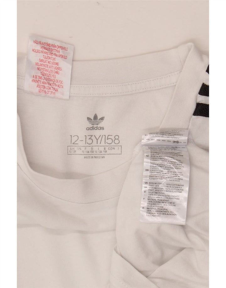 Adidas Fete Top Maneca Lunga 12-13 Ani Alb Bumbac