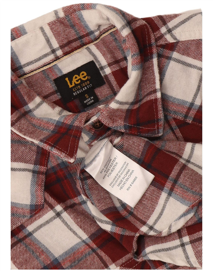 Cămașă de flanel pentru bărbați Lee, bumbac cu carouri de culoare burgundă