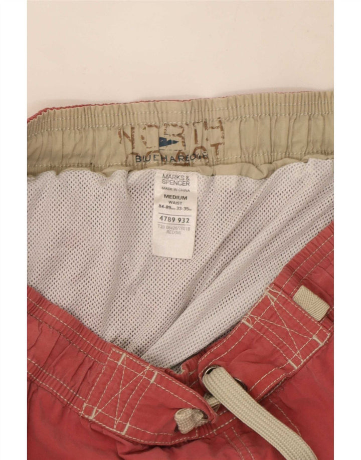 Pantaloni scurți de înot pentru bărbați Marks & Spencer, bumbac roșu mediu