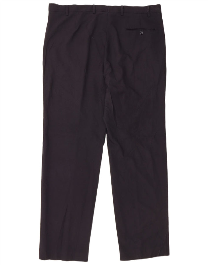 Pantaloni de costum pentru bărbați Marks & Spencer, cu ajustare normală, L40 L33, poliester bleumarin