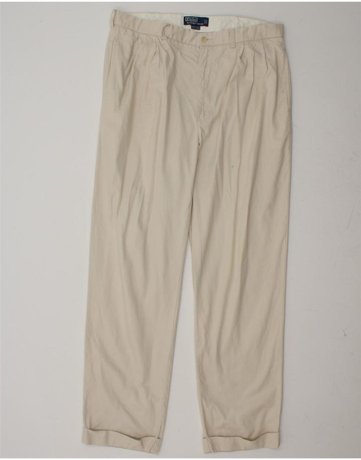 Pantaloni chino pentru bărbați POLO RALPH LAUREN L35 L32 bumbac alb catifelat
