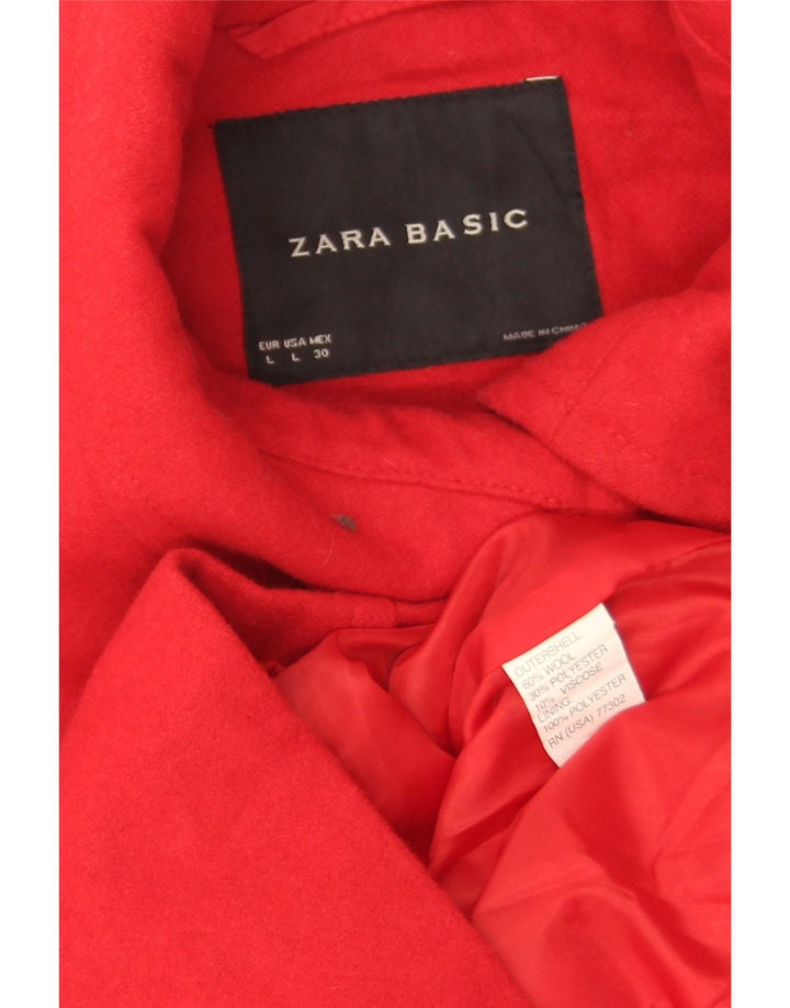 Palton scurt pentru femeie Zara UK 16 Lână roșie mare