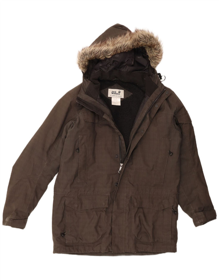 Jack Wolfskin Jachetă Parka Sherpa cu glugă pentru bărbați UK 34 Poliester gri mic