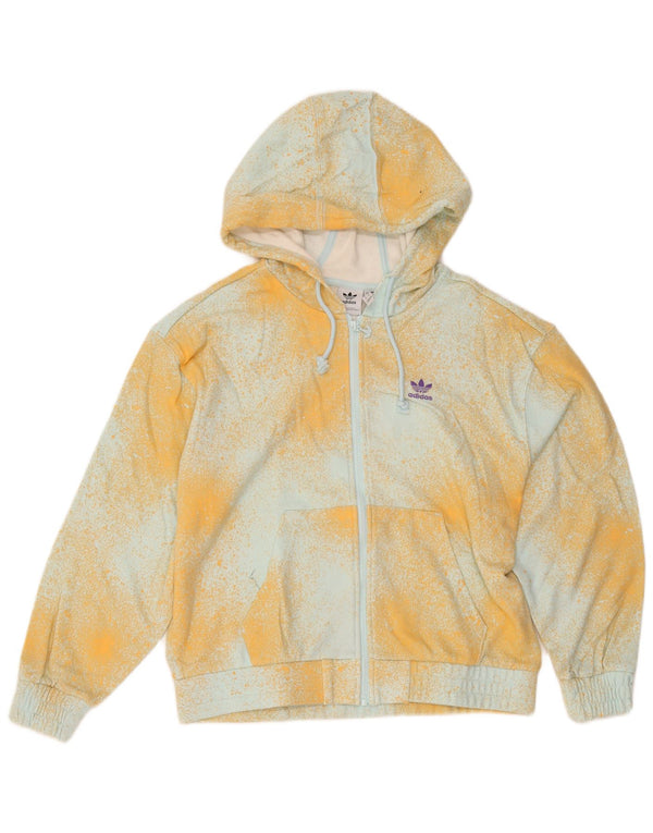 Pulover Adidas pentru femei supradimensionat cu fermoar UK 6 XS Yellow Tie Dye