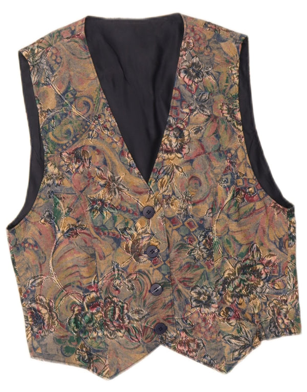 Vestă vintage pentru femei UK 12 Medium Multicolor Floral