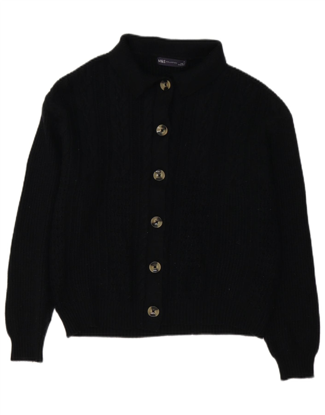 Pulover cardigan pentru femei Marks & Spencer UK 14 Medium Black Viscose