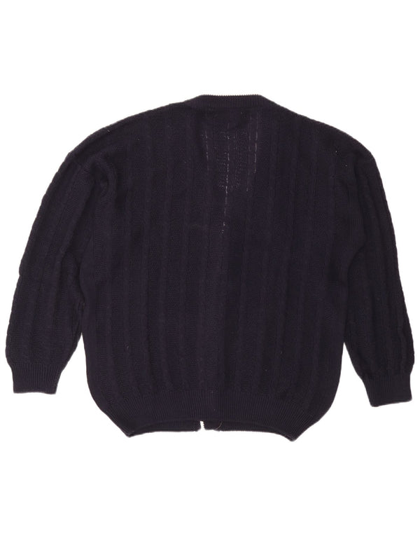 Pulover Cardigan Vintage pentru bărbați, mare, bleumarin, bumbac