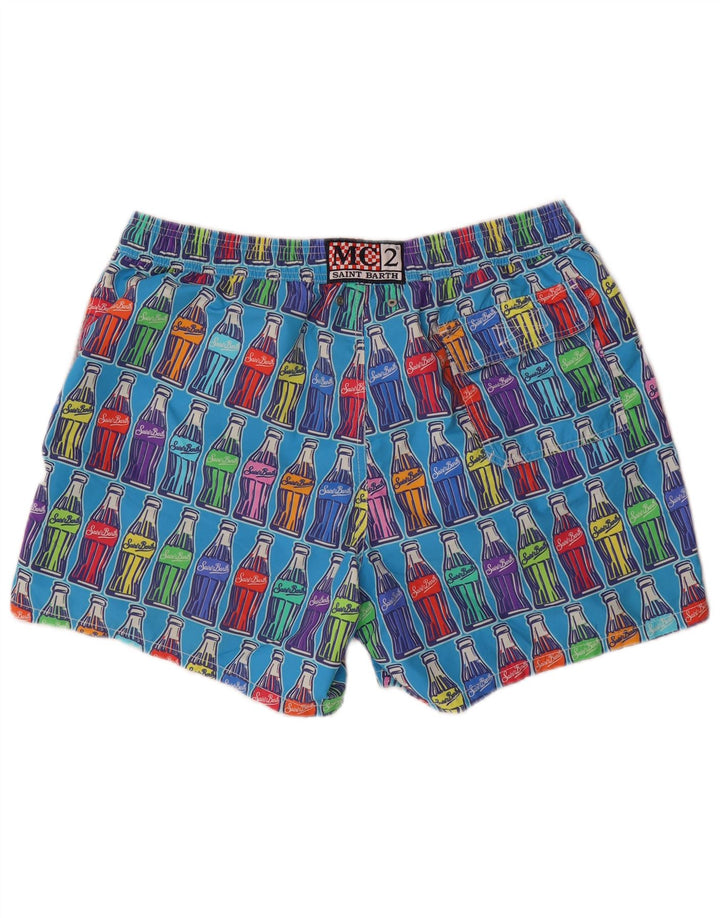 Pantaloni scurți de înot MC2 SAINT BARTH pentru bărbați cu model abstract, nailon albastru 2XL
