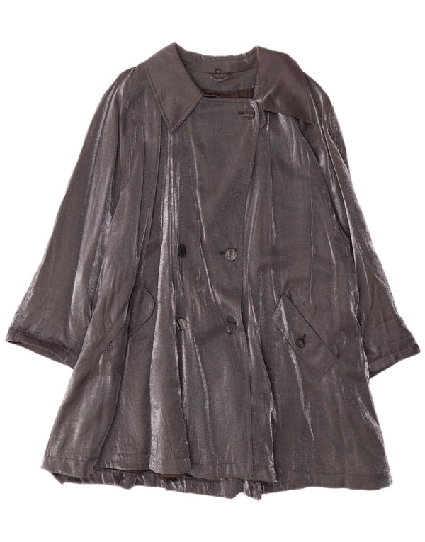 Palton supradimensionat pentru femei Vintage IT 42 Viscoză gri mediu