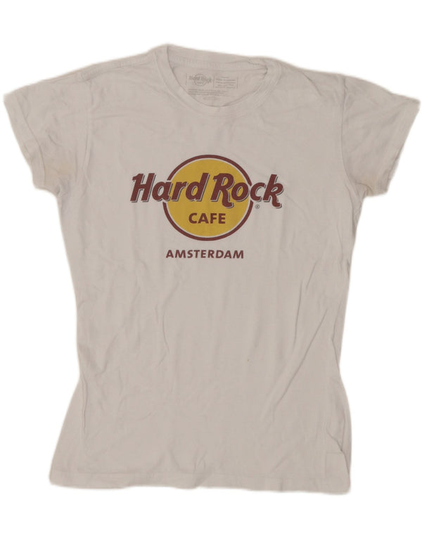 Hard Rock Cafe Amsterdam Tricou grafic Top UK 10 Small White