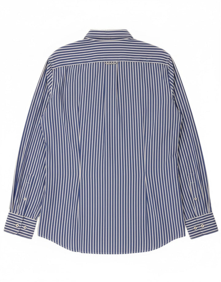 Cămașă pentru bărbați Fred Perry Slim Fit, bumbac cu dungi albastre medii
