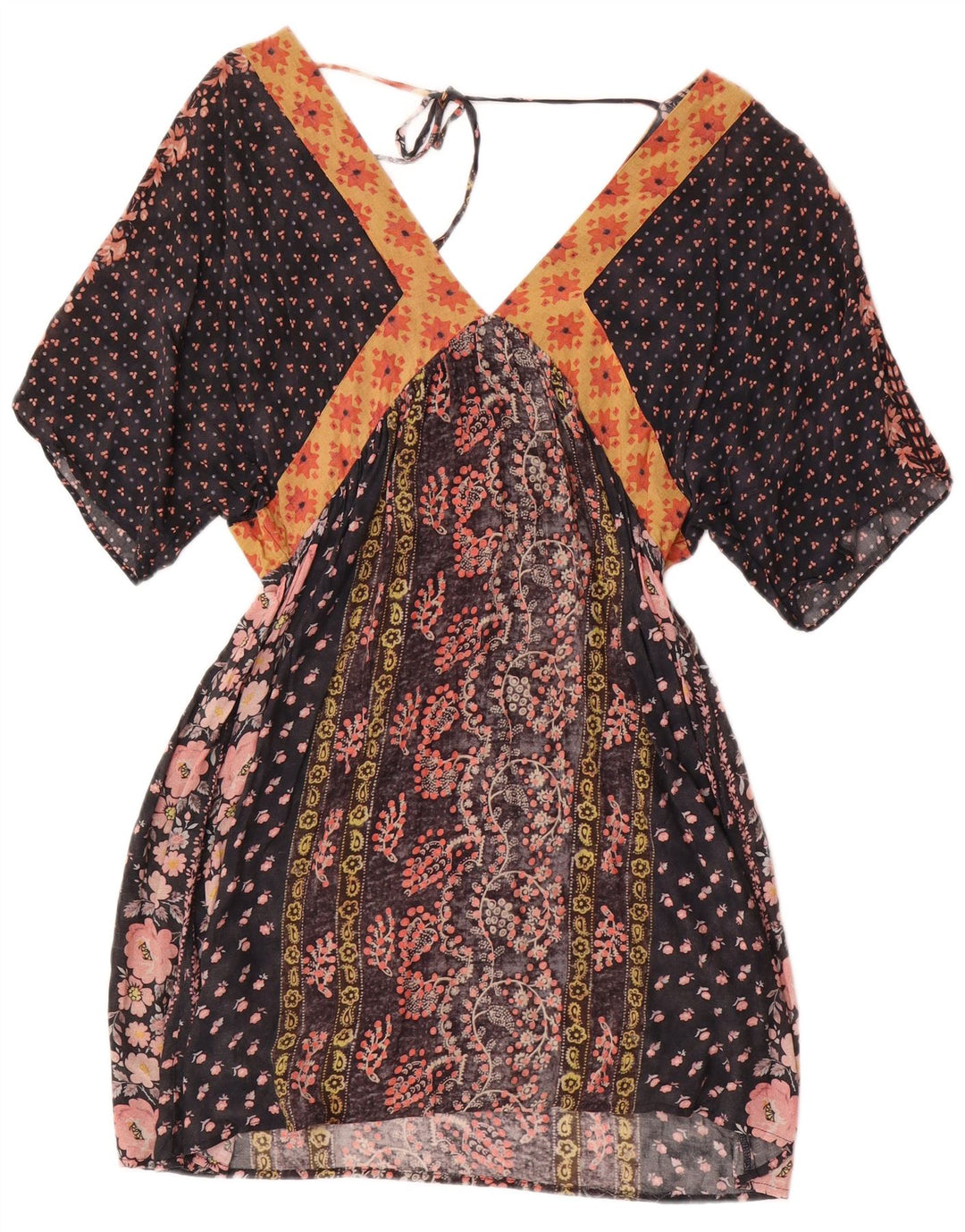 Rochie Kaftan pentru femei Zara UK 12 Medium Black Floral
