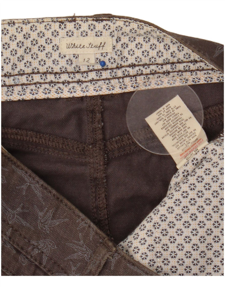 Fusta de denim cu model abstract pentru femei White Stuff UK 12 Medium W32 Gri