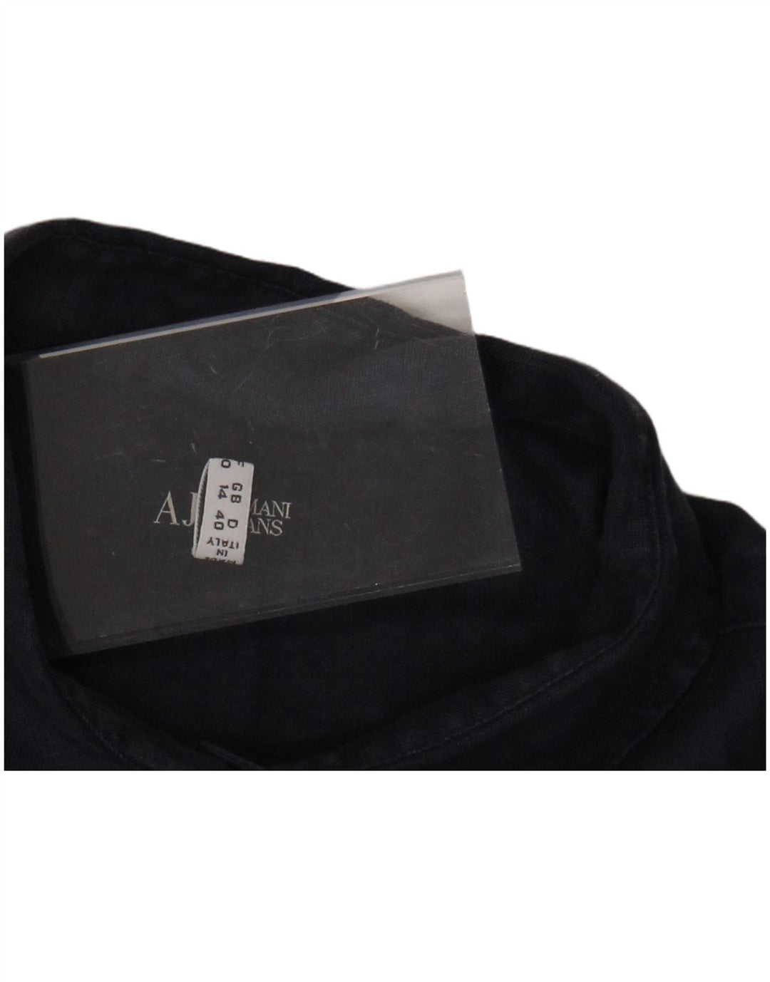 ARMANI JEANS Cămașă cu mânecă scurtă pentru femei UK 14 Medium Bleumarin In