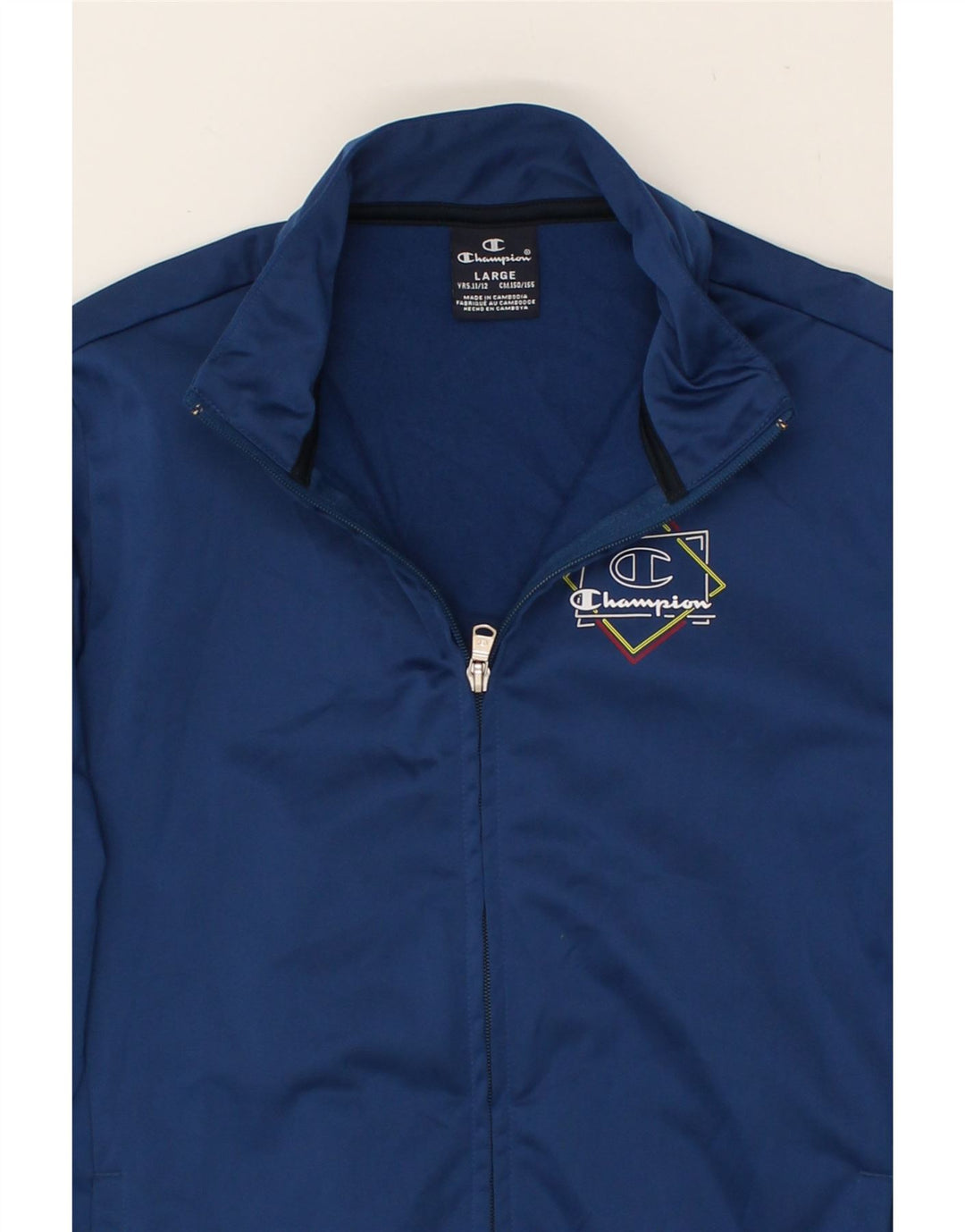 CHAMPION Boys Tracksuit Top Jacket 11-12 Years Large Navy Blue Polyester Vintage Champion and Second-Hand Champion from Messina Hembry 