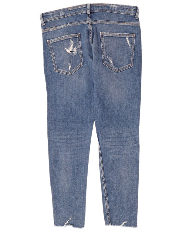 Blugi slim pentru bărbați Zara, învechiți, EU 44 Large W34 L28 Blue Bumbac