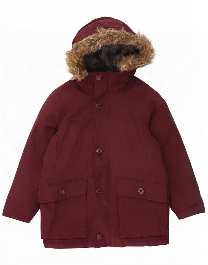 Gap Boys Jacket Parka cu glugă 8-9 ani Mediu Bordeaux Poliester