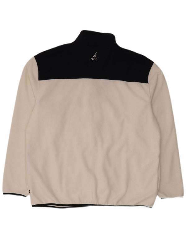 Jachetă polară pentru bărbați Nautica UK 44 2XL, alb, poliester color bloc