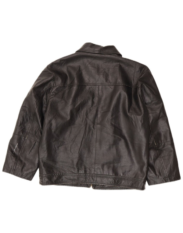 Geacă de piele vintage pentru femei IT 50 XL neagră