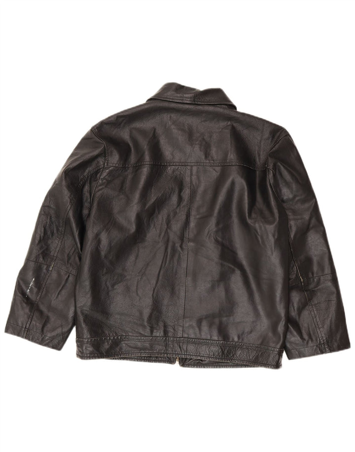 Geacă de piele vintage pentru femei IT 50 XL neagră