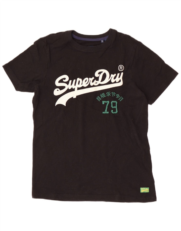 Tricou grafic pentru bărbați Superdry Top mic, negru, bumbac