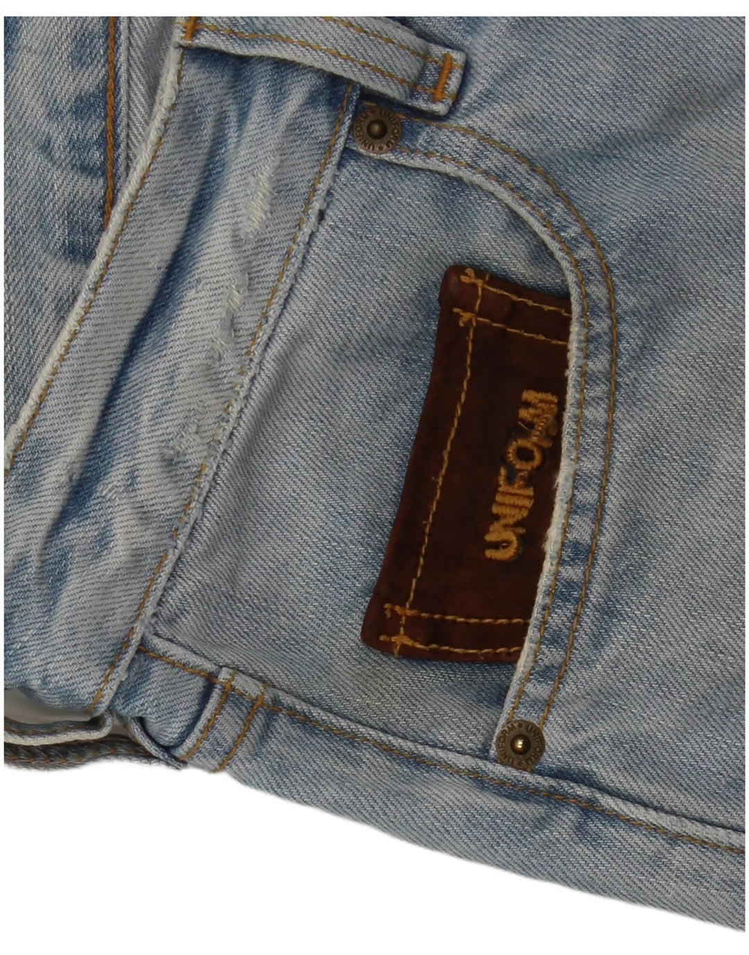Uniformă Pantaloni scurți din denim învechit pentru bărbați W30, bumbac albastru mediu