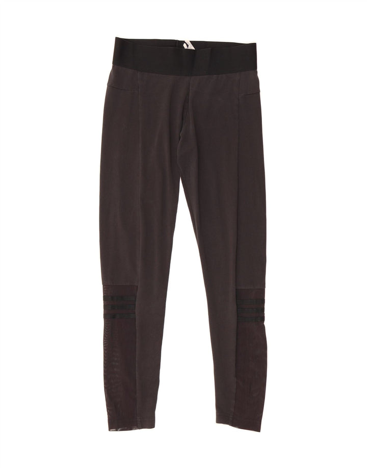 ADIDAS Womens Leggings UK 8/10 Small  Black Colourblock Polyester Vintage Adidas and Second-Hand Adidas from Messina Hembry 