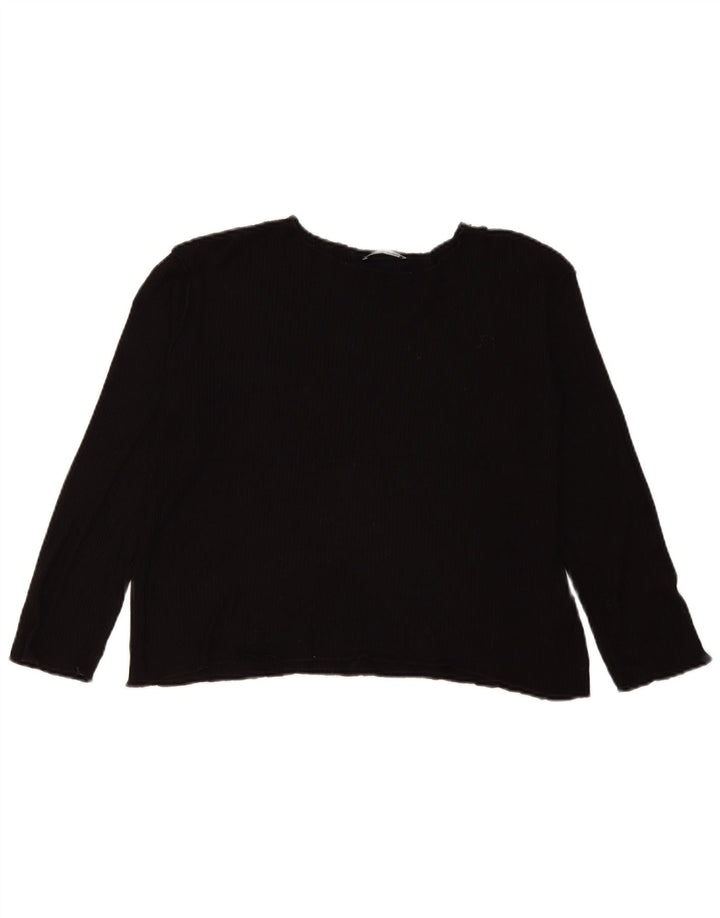 Top supradimensionat pentru femei Zara cu mânecă lungă UK 10 mic, negru, viscoză