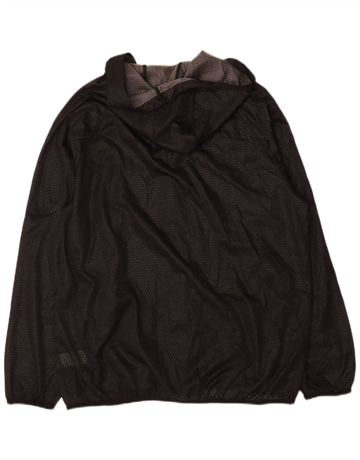 Jachetă de ploaie cu glugă pentru bărbați Adidas UK 42 XL poliester negru