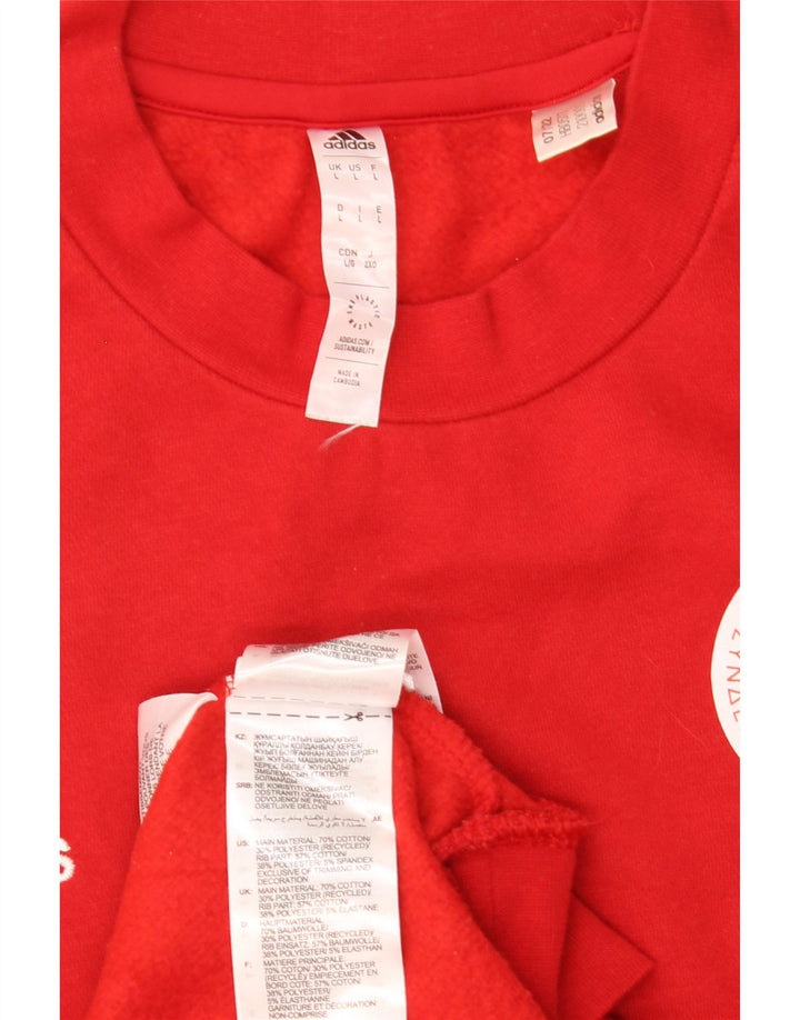 Hanorac grafic pentru bărbați Adidas Jumper mare, roșu, bumbac