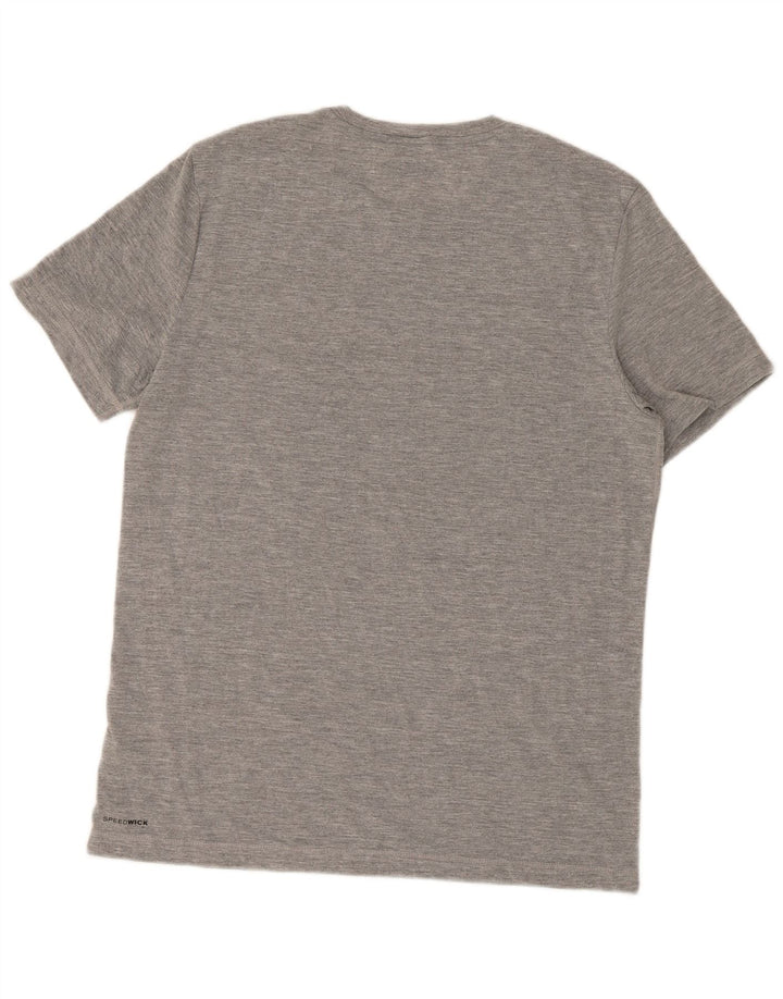 REEBOK Mens Graphic T-Shirt Top Medium Grey Polyester