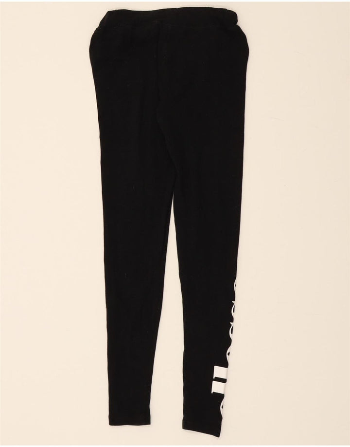 ELLESSE Womens Graphic Leggings UK 8 Small Black Vintage Ellesse and Second-Hand Ellesse from Messina Hembry 