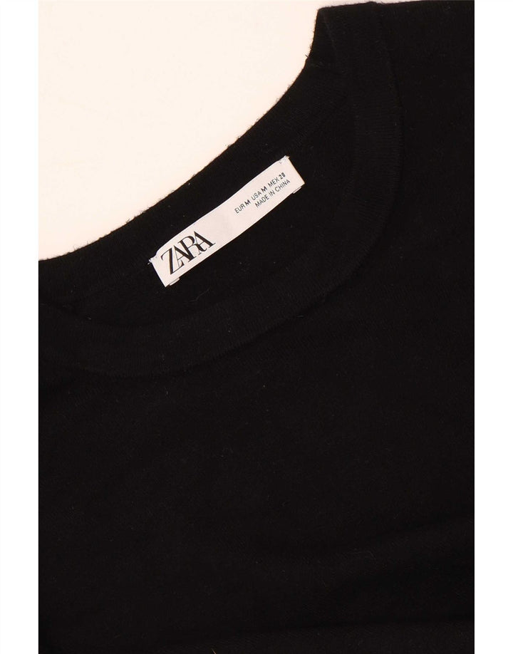 Pulover pentru femeie Zara cu gât de barcă UK 12 Medium Negru