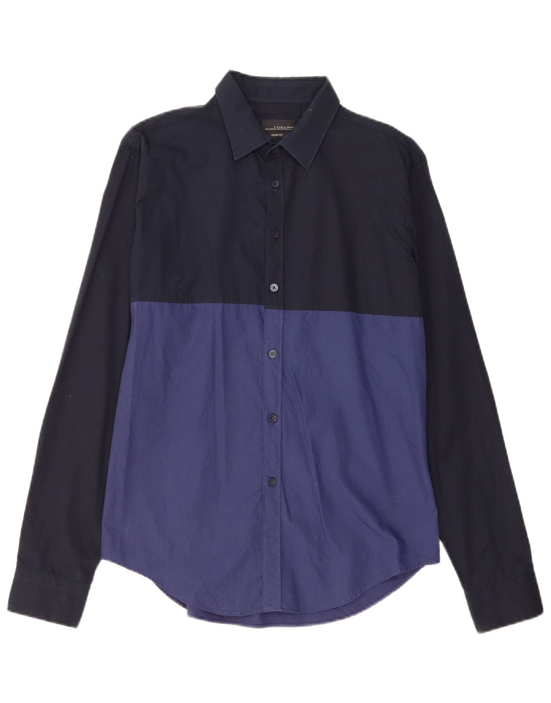 Cămașă ZARA Slim Fit pentru bărbați, albastru bleumarin mediu