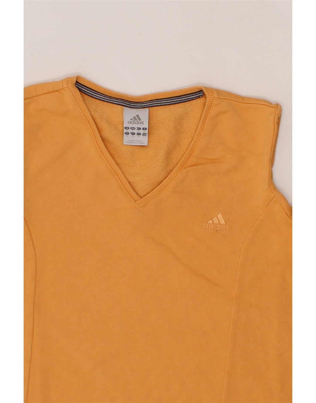 ADIDAS Womens Vest Top UK 14 Medium Yellow Cotton Vintage Adidas and Second-Hand Adidas from Messina Hembry 