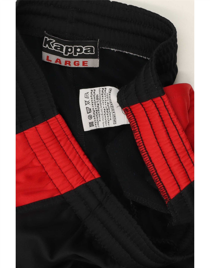 Pantaloni de trening pentru bărbați Kappa, mari, negru, poliester color bloc