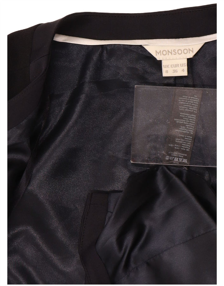 MONSOON Womens 3/4 Sleeve Bolero Jacket UK 8 Small Black Polyester