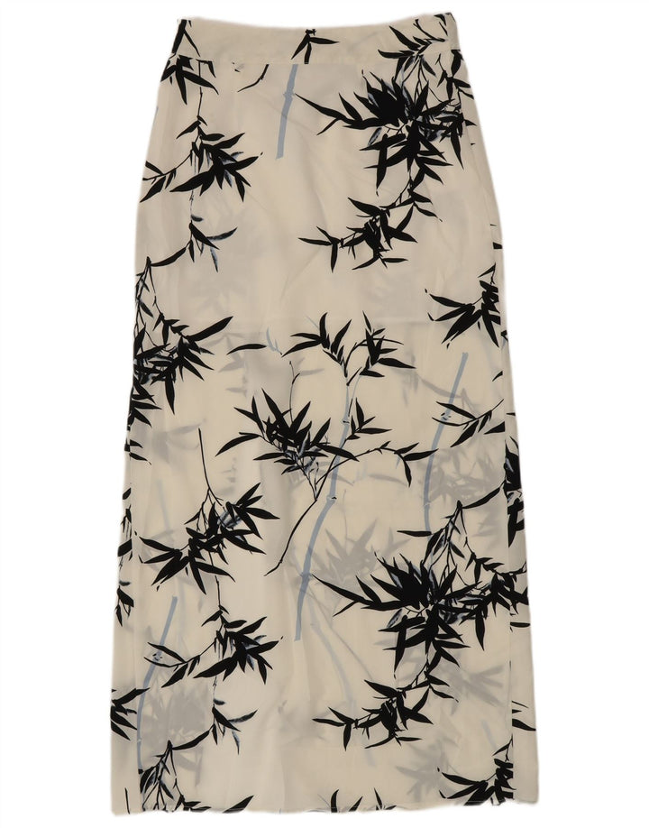 Fusta Maxi pentru femei Topshop UK 10 Small W28 Poliester floral alb